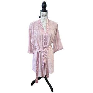 Flora by‎ Flora Nikrooz Lingerie Chemise Slip Dress Robe Set Light Pink Floral